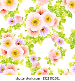 Abstract elegance seamless pattern with floral background