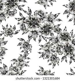 Abstract elegance seamless pattern with floral background