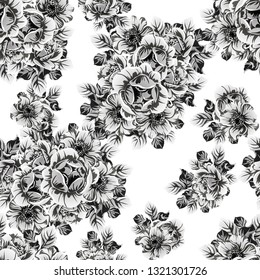 Abstract elegance seamless pattern with floral background