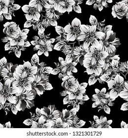 Abstract elegance seamless pattern with floral background