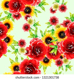 Abstract elegance seamless pattern with floral background