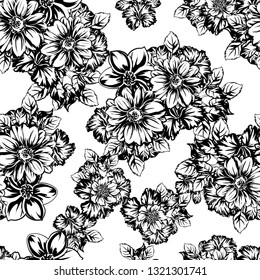 Abstract elegance seamless pattern with floral background