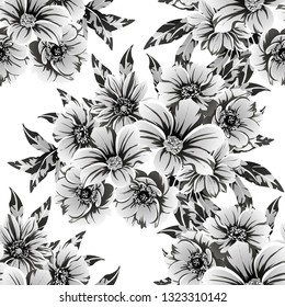 Abstract elegance seamless pattern with floral background