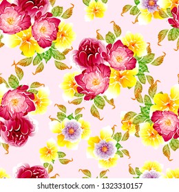 Abstract elegance seamless pattern with floral background