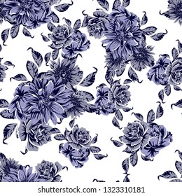 Abstract elegance seamless pattern with floral background