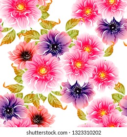 Abstract elegance seamless pattern with floral background