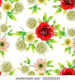 Abstract elegance seamless pattern with floral background