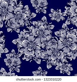 Abstract elegance seamless pattern with floral background