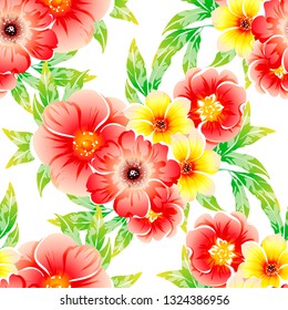 Abstract elegance seamless pattern with floral background