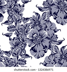 Abstract elegance seamless pattern with floral background