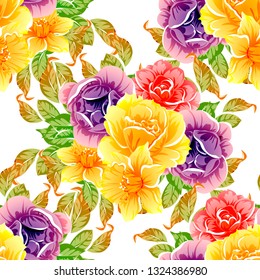 Abstract elegance seamless pattern with floral background