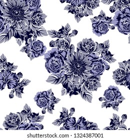 Abstract elegance seamless pattern with floral background