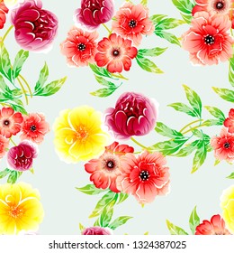 Abstract elegance seamless pattern with floral background