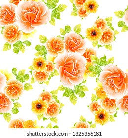 Abstract elegance seamless pattern with floral background