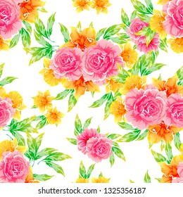 Abstract elegance seamless pattern with floral background