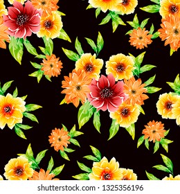 Abstract elegance seamless pattern with floral background