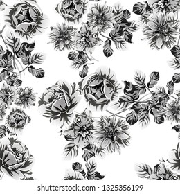 Abstract elegance seamless pattern with floral background