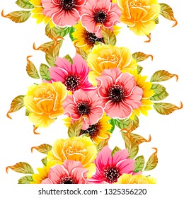 Abstract elegance seamless pattern with floral background