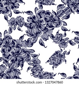Abstract elegance seamless pattern with floral background