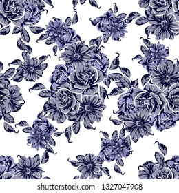 Abstract elegance seamless pattern with floral background