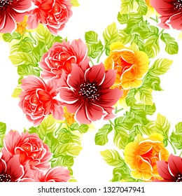 Abstract elegance seamless pattern with floral background