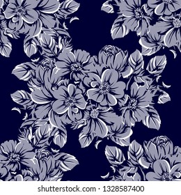 Abstract elegance seamless pattern with floral background