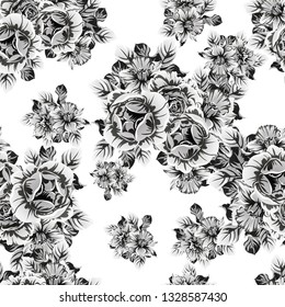 Abstract elegance seamless pattern with floral background