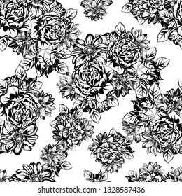 Abstract elegance seamless pattern with floral background