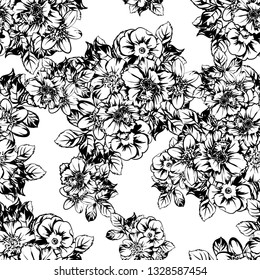 Abstract elegance seamless pattern with floral background