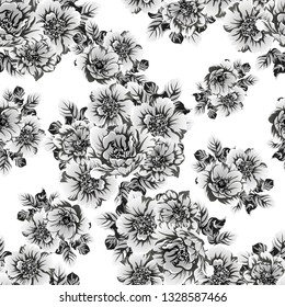 Abstract elegance seamless pattern with floral background