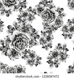 Abstract elegance seamless pattern with floral background