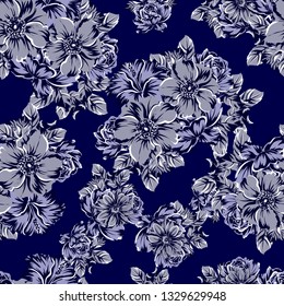 Abstract elegance seamless pattern with floral background