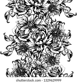 Abstract elegance seamless pattern with floral background