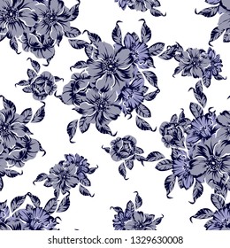 Abstract elegance seamless pattern with floral background