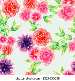 Abstract elegance seamless pattern with floral background