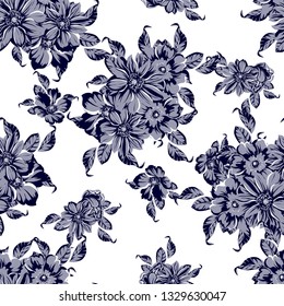Abstract elegance seamless pattern with floral background