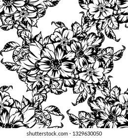 Abstract elegance seamless pattern with floral background