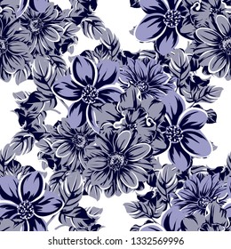 Abstract elegance seamless pattern with floral background