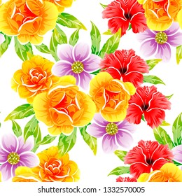 Abstract elegance seamless pattern with floral background