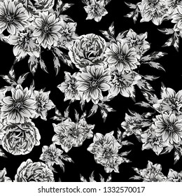 Abstract elegance seamless pattern with floral background
