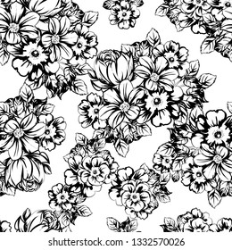 Abstract elegance seamless pattern with floral background