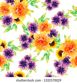 Abstract elegance seamless pattern with floral background