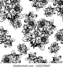 Abstract elegance seamless pattern with floral background