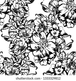 Abstract elegance seamless pattern with floral background