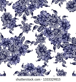 Abstract elegance seamless pattern with floral background