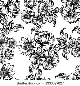 Abstract elegance seamless pattern with floral background