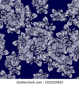 Abstract elegance seamless pattern with floral background