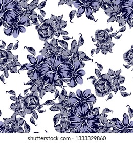 Abstract elegance seamless pattern with floral background