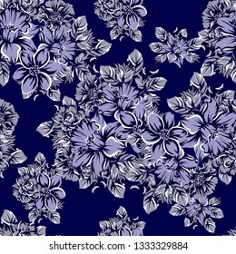 Abstract elegance seamless pattern with floral background