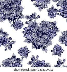 Abstract elegance seamless pattern with floral background